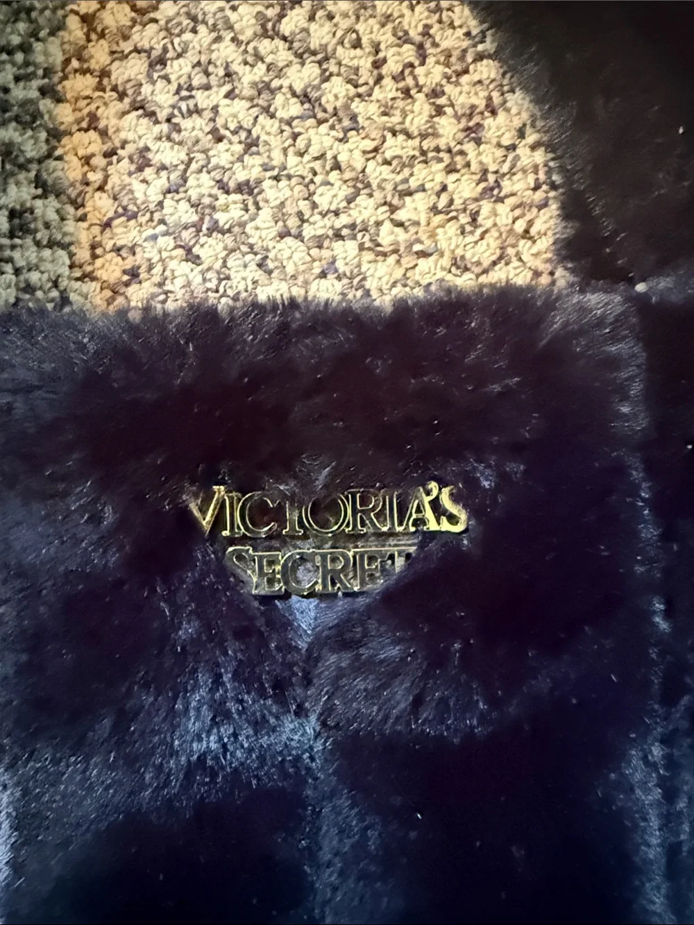 Victoria's Secret NWT Black Hobo Faux Fur Tote